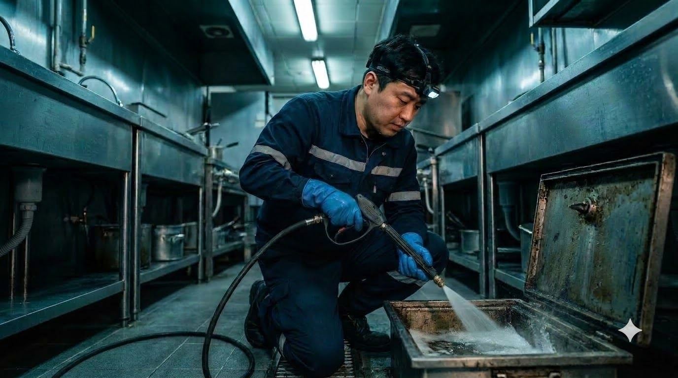 음식점 그리스트랩 청소